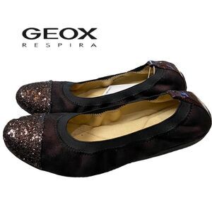 GEOX RESPIRA Piuma Burgundy Leather Ballet Flats NEW 38 8